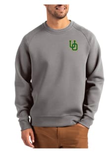 Mens Oregon Ducks Graphite Cutter and Buck Roam Crew Sweatshirt