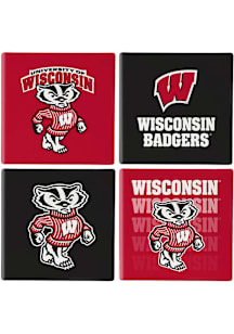 Wisconsin Badgers 4Pk Coaster - Gold