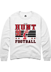 Jalen Hunt Cincinnati Bearcats Mens White Football NIL Striped Player Crew