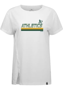 Levelwear Oakland Athletics Womens White Influx Breaker Short Sleeve T-Shirt