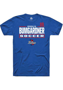 brooklyn bumgardner Rally Mens Blue Tulsa Golden Hurricane NIL Stacked Box Player T Shirt