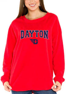 Flying Colors Dayton Flyers Womens Red Mickey Crew Sweatshirt