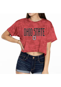 Flying Colors Ohio State Buckeyes Womens Brown Kimberly Tie Dye Short Sleeve T-Shirt