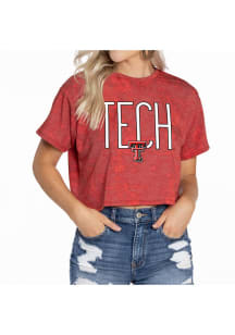 Flying Colors Texas Tech Red Raiders Womens Brown Kimberly Tie Dye Short Sleeve T-Shirt
