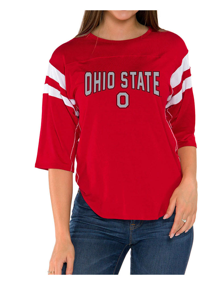 Ohio State Buckeyes Womens Red Abigail LS Tee