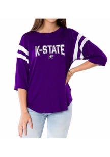 Flying Colors K-State Wildcats Womens Purple Abigail LS Tee