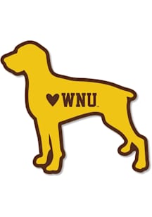 Brown Western Michigan Broncos 3.5&quot; Standing Dog Rugged Stickers