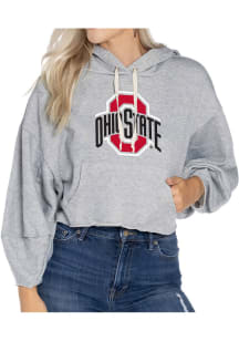 Flying Colors Ohio State Buckeyes Womens Grey Delilah Hooded Sweatshirt