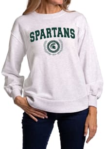 Flying Colors Michigan State Spartans Womens Grey Yvette Crew Sweatshirt
