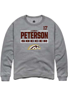 Laney Peterson Western Michigan Broncos Mens Grey NIL Stacked Box Player Crew