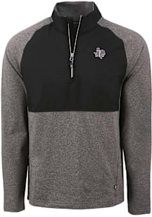 Cutter and Buck Texas Southern Tigers Mens Black Adapt Eco Hybrid Long Sleeve Qtr Zip Pullover