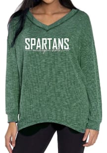 Flying Colors Michigan State Spartans Womens Green Bailey Crew Sweatshirt