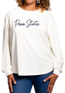 Flying Colors Penn State Nittany Lions Womens Ivory Carly Corduroy Crew Sweatshirt