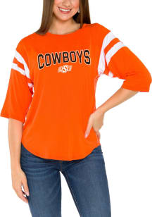 Flying Colors Oklahoma State Cowboys Womens Orange Abigail 3/4 Sleeve LS Tee
