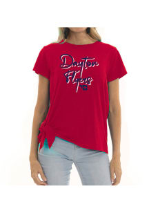 Flying Colors Dayton Flyers Womens Red Sophie Side Tie Short Sleeve T-Shirt