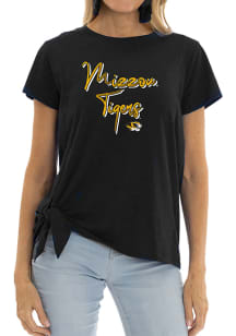 Flying Colors Missouri Tigers Womens Black Sophie Side Tie Short Sleeve T-Shirt