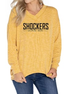 Flying Colors Wichita State Shockers Womens Gold Bailey Crew Sweatshirt
