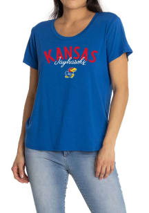 Flying Colors Kansas Jayhawks Womens Blue Scarlett Short Sleeve T-Shirt