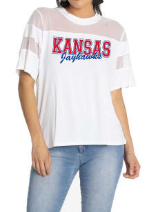 Flying Colors Kansas Jayhawks Womens White Avery Short Sleeve T-Shirt