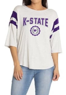 Flying Colors K-State Wildcats Womens Grey Sabrina LS Tee