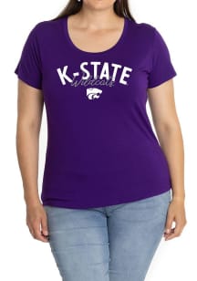 Flying Colors K-State Wildcats Womens Purple Scarlett Short Sleeve T-Shirt