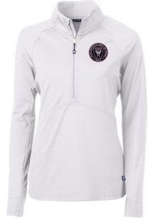 Cutter and Buck Inter Miami CF Womens White Adapt Eco Qtr Zip Pullover