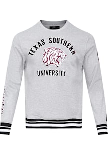 Pro Standard Texas Southern Tigers Mens Grey Stacked Logo Long Sleeve Fashion Sweatshirt