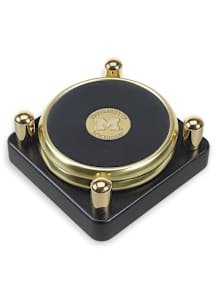 Michigan Wolverines 2pk Gold and Leather Medallion Coaster - Gold