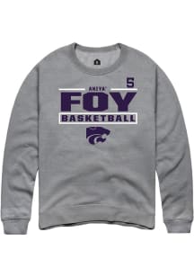 Aniya’ Foy Rally Mens Graphite K-State Wildcats NIL Stacked Box Player Crew