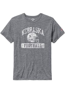 Nebraska Cornhuskers Grey Football Helmet Short Sleeve Fashion T Shirt