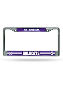 Northwestern Wildcats Decal Chrome License Plate Frame - Silver