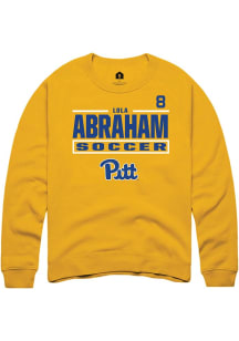 Lola Abraham Rally Mens Gold Pitt Panthers NIL Stacked Box Player Crew