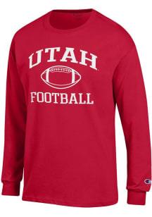 Champion Utah Utes Red Football Jersey Long Sleeve T Shirt