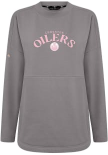 Levelwear Edmonton Oilers Womens Charcoal Beaudry Arched Crew Sweatshirt