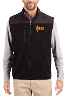Cutter and Buck Arizona State Sun Devils Mens Black Cascade Sherpa Sleeveless Jacket