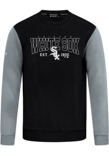 Levelwear Chicago White Sox Mens Black Ultimate Textbook Long Sleeve Crew Sweatshirt