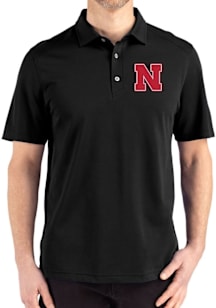 Cutter and Buck Nebraska Cornhuskers Black Advantage Refresh Pique Big and Tall Polo