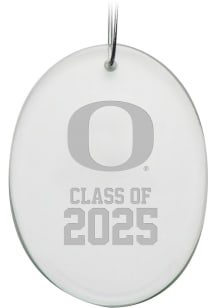 White Oregon Ducks Campus Crystal Class of 2025 Oval Ornament