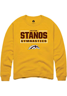 Peyton Stanos Western Michigan Broncos Mens Gold NIL Stacked Box Player Crew
