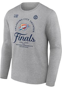 Oklahoma City Thunder Grey 2025 Conference Champions Backcourt Violation Locker Room Long Sleeve T..
