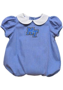 Vive La Fete Middle Tennessee Blue Raiders Baby Blue Gingham Collar Short Sleeve One Piece