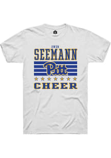 Owen Seemann Rally Mens White Pitt Panthers NIL Striped Player T Shirt