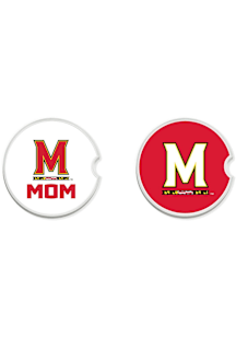 White Maryland Terrapins Mom Set of 2 Car Coaster