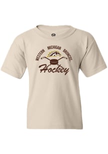 Youth Western Michigan Broncos White Summit Sportswear Hockey Short Sleeve T-Shirt