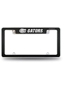 Florida Gators Carbon Fiber All Over Chrome License Plate Frame - Black