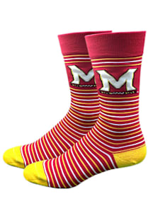 Stripe Maryland Terrapins Mens Dress Socks - Red