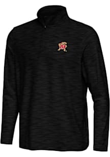 Antigua Maryland Terrapins Mens Black Swell Long Sleeve Qtr Zip Pullover