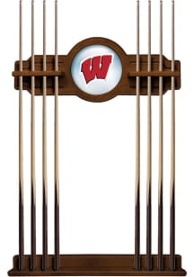 Brown Wisconsin Badgers Solid Wood Cue Rack Pool Table