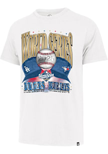 47 Los Angeles Dodgers White vs TOR Blue Jays WS Participant Dueling Caps Short Sleeve Fashion T S..