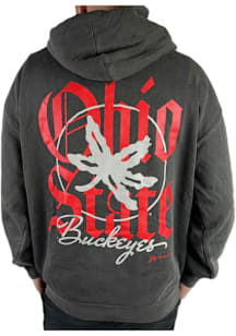 GV Art + Design Ohio State Buckeyes Mens Black Old English Leaf Long Sleeve Hoodie